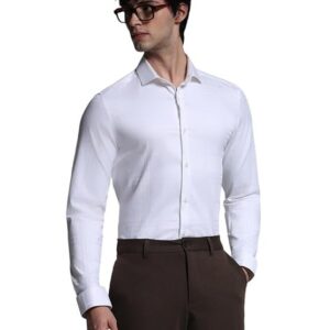 JACK & JONES Men's Cotton Solid Slim Fit Shirt