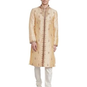 Manyavar Men's Cotton Solid Regular Kurta Set
