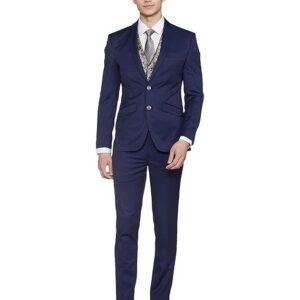 Park Avenue Wool Blend Men's Full Sleeve Super Slim FIT Dark Violet Formal Suit