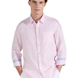 Symbol Premium Men's Pure Linen Solid Casual Shirt