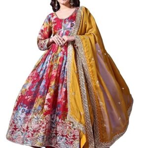 Fashion Basket Russian Silk Printed Dress for Women