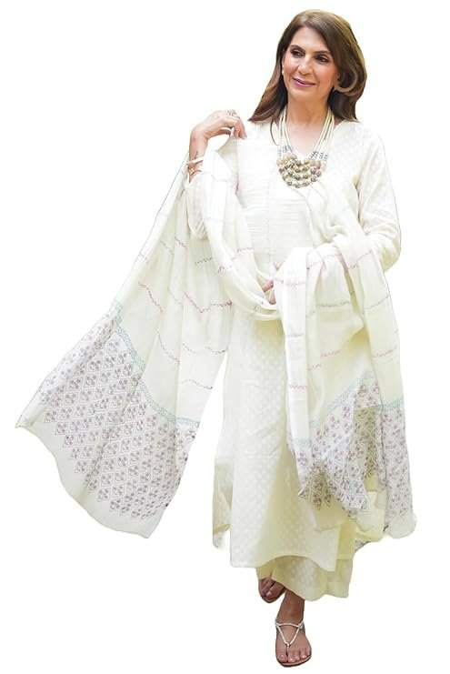ANNI DESIGNER Women's Rayon Blend Printed Straight Kurta with Pant & Dupatta