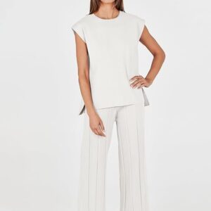 ANRABESS Women 2 Piece Lounge Sets Summer Casual Knit Sweater Vest Pant Set Beach Vacation Airport Outfits Clothes