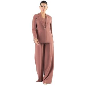 Powersutra Women’s Dusty Peach 3-Piece Formal Suit | Tailored-Fit Blazer, Waistcoat & Mid-Rise Trousers | Stretchable Fabric, Notched Lapel, Button Closure | Office & Business Wear
