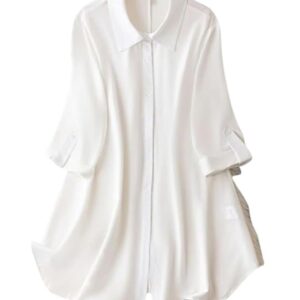 Leriya Fashion Women's Shirt Dress Knee Length Dress | Loose Fit | Button-Down | | 3/4 Sleeve | Summer Wear | Available in