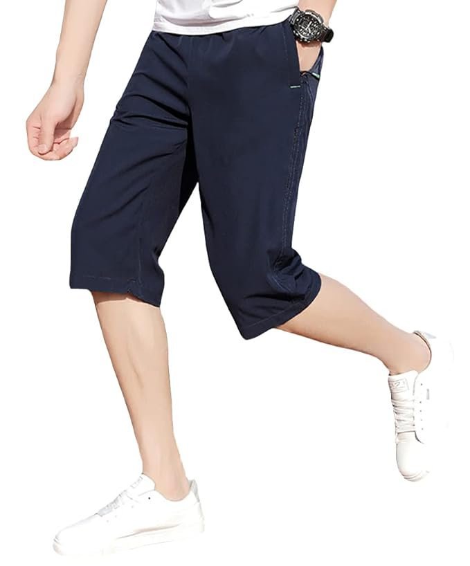 Sports Shorts, Cropped Pants, Summer Clothes, Men's, 3/4 Length, Outdoor, Shorts, Bottoms, Large Size, Loose, Plain, Cool, Breathable, Quick Drying, Comfortable, Lightweight, Shorts, Sweatshirt,