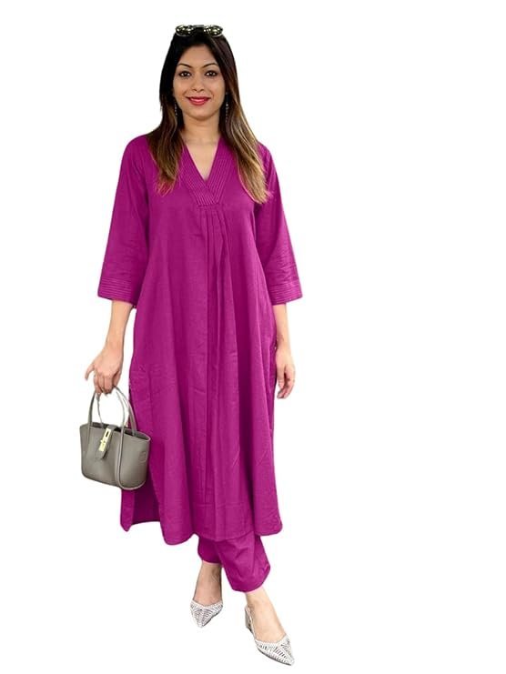 ZAYRACRAFTS Embroidered Cotton Co-Ord Set for Women's and Girls Casual Wear