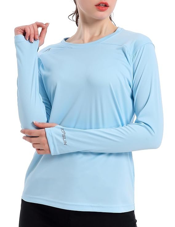 Women's UPF 50+ UV Sun Protection Shirt Outdoor Performance Long Sleeve Rash Guard Shirts for Hiking,Swim,Fishing